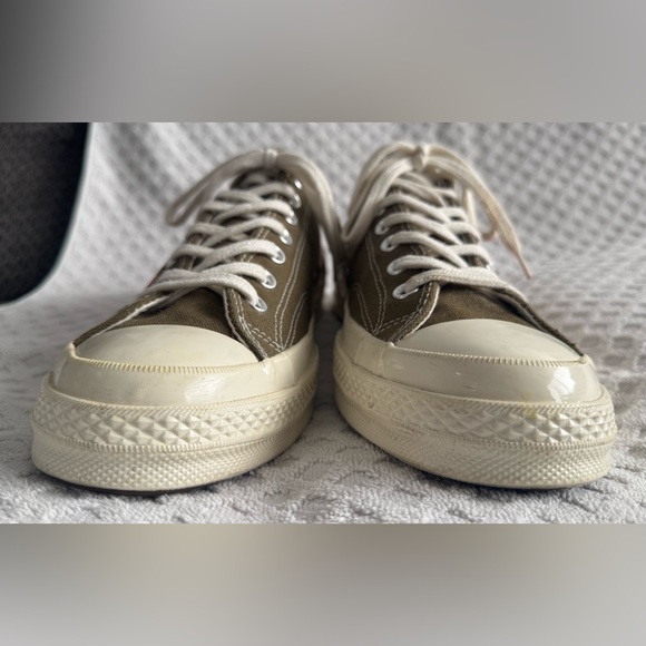 Comme des Garçons Play Converse Chuck 70 Low Multi Heart Khaki Green Size 11 CDG - Picture 5 of 14